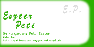 eszter peti business card